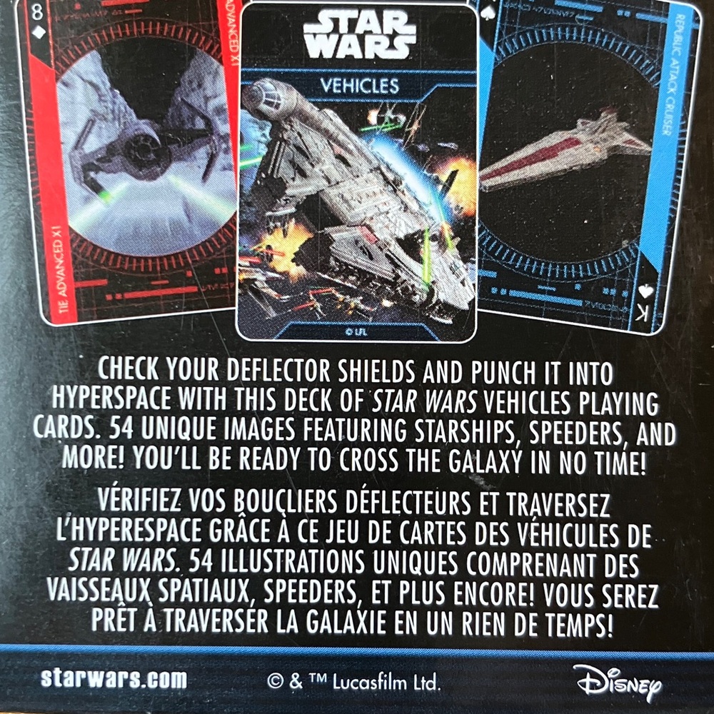 Star Wars Vehicles Collectible Playing Cards - VEHICLES - Picture 3 of 7
